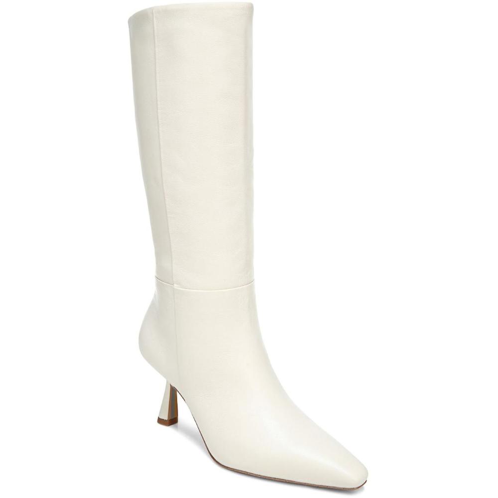 Sam Edelman Womens Samira Ivory Leather Pull On Mid-Calf Boots Shoes NWT